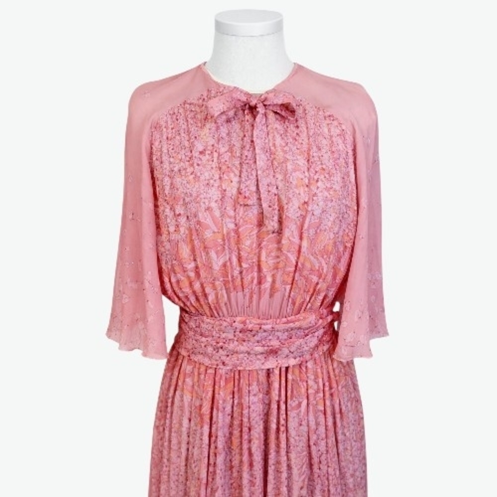 Giambattista Valli silk gown pink floral Maxi Dress, Garden Party, Wedding, Sz 8 - Picture 4 of 13